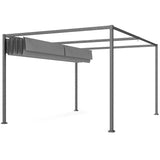 4m x 3m Rectangular Metal Pergola – Dark Grey Outdoor Patio Shade