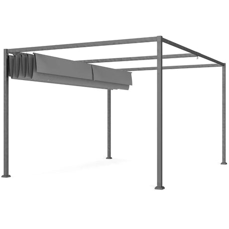 4m x 3m Rectangular Metal Pergola – Dark Grey Outdoor Patio Shade