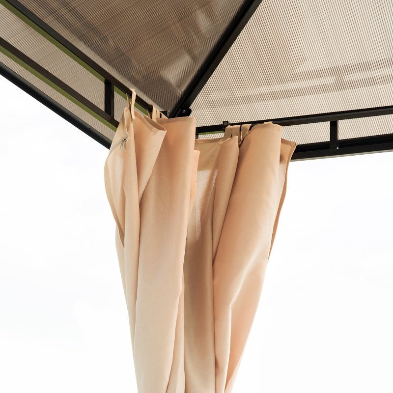 3 x 3.6m Gazebo With Polycarbonate Roof & Steel Frame - Trade Warehouse