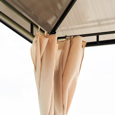 3 x 3.6m Gazebo With Polycarbonate Roof & Steel Frame - Trade Warehouse