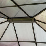 3 x 3.6m Gazebo With Polycarbonate Roof & Steel Frame - Trade Warehouse