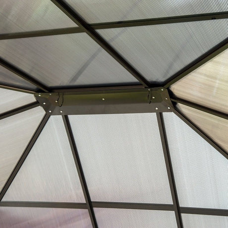 3 x 3.6m Gazebo With Polycarbonate Roof & Steel Frame - Trade Warehouse