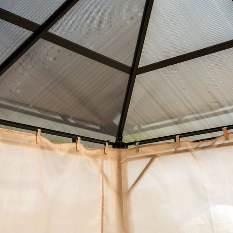 3 x 3.6m Gazebo With Polycarbonate Roof & Steel Frame - Trade Warehouse
