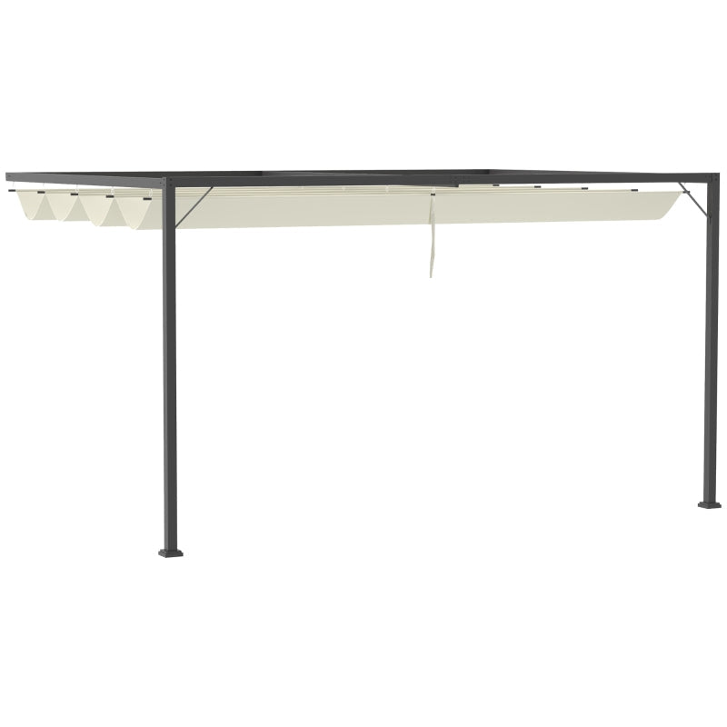 4m x 3m Garden Pergola – Beige Canopy Roof Outdoor Shade Cover