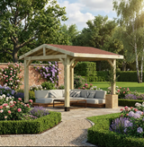 Wooden Apex Gazebo with Katepal Red Shingle Roof - Classic Garden Gazebo (No Overhang)