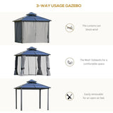 3m x 3m Gazebo Cabana with Steel Frame & Net Sidewalls - Trade Warehouse
