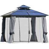 3m x 3m Gazebo Cabana with Steel Frame & Net Sidewalls - Trade Warehouse