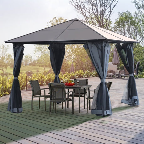 3x3 Garden Gazebo With Mesh Netting - Trade Warehouse