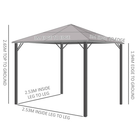 3x3 Garden Gazebo With Mesh Netting - Trade Warehouse