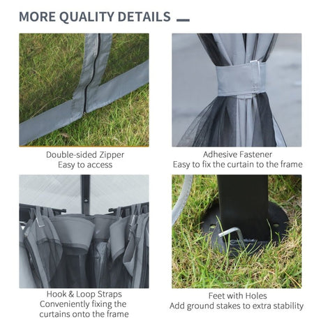 3x3 Garden Gazebo With Mesh Netting - Trade Warehouse