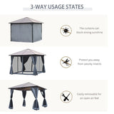 3x3 Garden Gazebo With Mesh Netting - Trade Warehouse