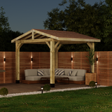 Wooden Apex Gazebo with Cedar Shingle Roof – No Overhang Design