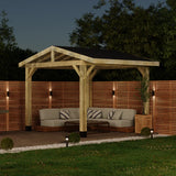 Wooden Apex Gazebo with Katepal Black Shingle Roof - Modern Weatherproof Garden Gazebo (No Overhang)