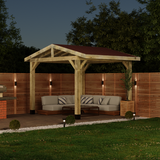 Wooden Apex Gazebo with Katepal Red Shingle Roof - Classic Garden Gazebo (No Overhang)