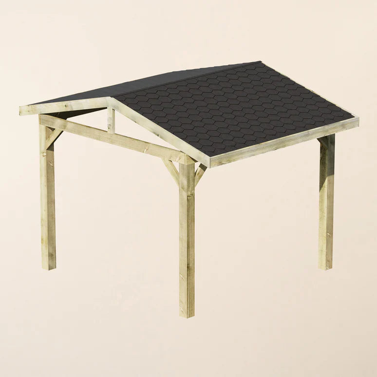 Wooden Apex Gazebo with Katepal Black Shingle Roof - Modern Weatherproof Garden Gazebo (No Overhang)