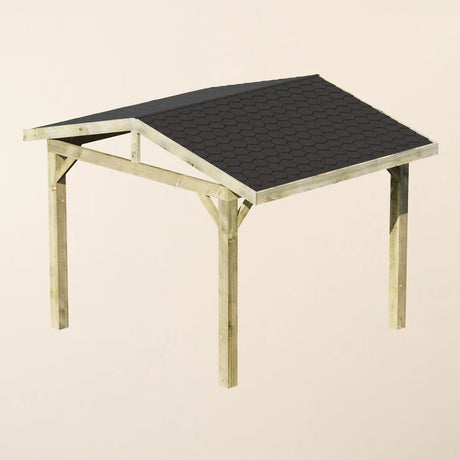 Wooden Apex Gazebo with Katepal Black Shingle Roof - Modern Weatherproof Garden Gazebo (No Overhang)