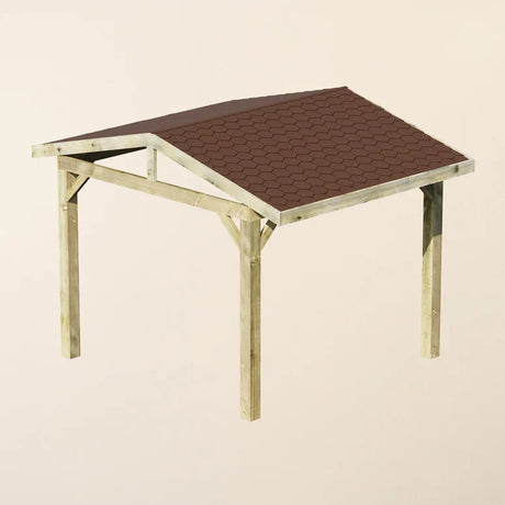 Wooden Apex Gazebo with Katepal Brown Shingle Roof - Classic Weatherproof Garden Gazebo (No Overhang)