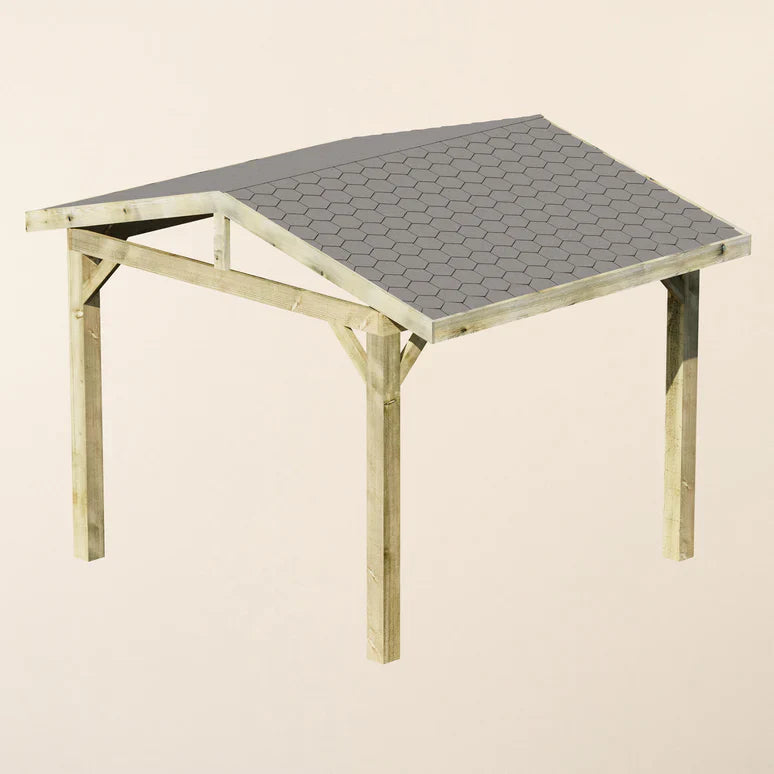 Wooden Apex Gazebo with Katepal Grey Shingle Roof - Modern Garden Gazebo (No Overhang)