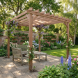 3m x 3m Wooden Pergola Kit - Maple Wood-Effect Garden Pergola Gazebo with Grape Trellis Roof and Triangle Supports