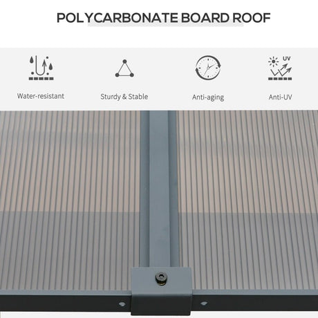 4 x 3m Grey Aluminium Garden Pergola: Outdoor Hardtop Gazebo with Polycarbonate Roof, Sun Shade Shelter, and Curtains - Trade Warehouse