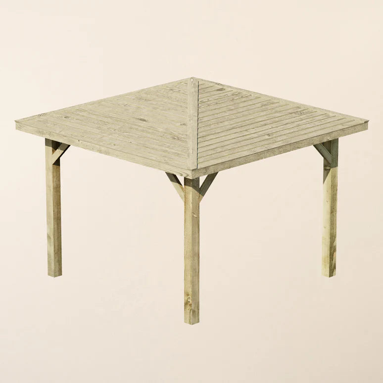 Wooden 4 Pitch Gazebo with Featheredge Roof - Pressure-Treated Garden Gazebo Structure
