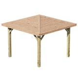 Wooden 4 Pitch Gazebo with Cedar Featheredge Roof – Classic Garden Shelter