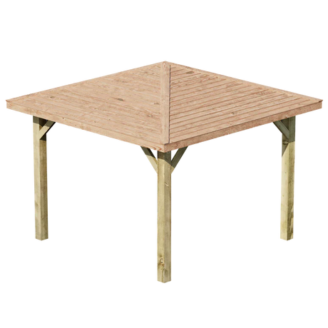 Wooden 4 Pitch Gazebo with Cedar Featheredge Roof – Classic Garden Shelter