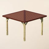 Wooden 4 Pitch Gazebo with Katepal Red Shingle Roof - Premium Garden Gazebo Structure