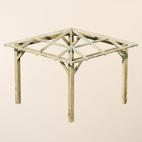 Open Roof 4 Pitch Wooden Pergola - Premium Pressure-Treated Garden Pergola Kit