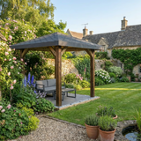Wooden 4 Pitch Gazebo with Katepal Grey Shingle Roof - Premium Weatherproof Garden Gazebo