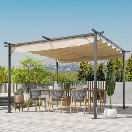 3.5m x 3.5m Metal Pergola Marquee – Large Outdoor Event Canopy