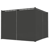 3m x 3m Retractable Pergola with Curtains – Charcoal Patio Shelter