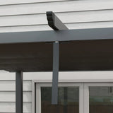 3m x 3m Aluminium Pergola – Dark Grey Retractable PU Canopy Roof with Drainage Grommets, Outdoor Patio Shade Shelter