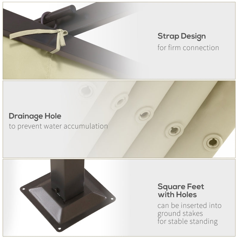 3.5m x 3.5m Metal Pergola Marquee – Large Outdoor Event Canopy