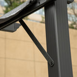 3m x 3m Aluminium Gazebo – Grey Retractable Canopy Roof, Outdoor Patio Shade Shelter