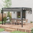 2m x 3m Lean-To Pergola – Dark Grey Wall Mounted Patio Cover