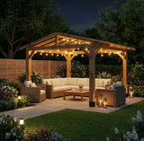 Cedar Pergola with Open Roof – No Overhang Design