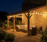 Planed Larch Lean-To Gazebo with Cedar Featheredge Roof