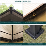 3m x 3m Timber Hardtop Gazebo with Galvanised Steel Roof - Wooden Garden Pavilion with Double Tier Roof