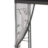 3x3m Steel Frame Double Roof Garden Gazebo - Durable Outdoor Canopy in Grey