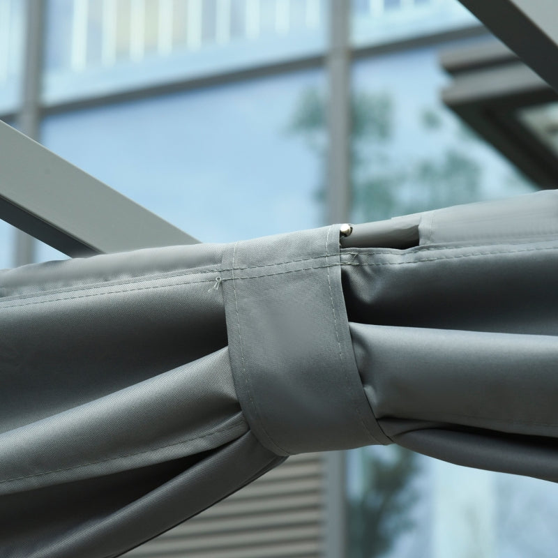 3.6m x 3m Aluminium Pergola – Retractable Roof & Curtains