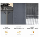 Grey 3m x 3.7m Hardtop Gazebo