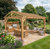 Oak Apex Pergola with Open Roof – No Overhang Design