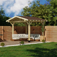 Wooden Apex Gazebo with Katepal Brown Shingle Roof & Overhang - Premium Weatherproof Garden Gazebo