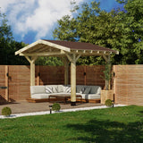 Wooden Apex Gazebo with Katepal Brown Shingle Roof & Overhang - Premium Weatherproof Garden Gazebo
