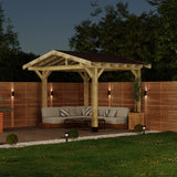 Wooden Apex Gazebo with Katepal Brown Shingle Roof & Overhang - Premium Weatherproof Garden Gazebo