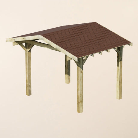 Wooden Apex Gazebo with Katepal Brown Shingle Roof & Overhang - Premium Weatherproof Garden Gazebo