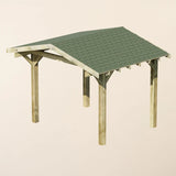 Wooden Gazebo - Katepal Green Shingle Roof - Apex Design - No Overhang