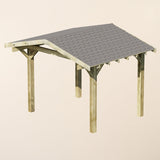 Wooden Apex Gazebo with Katepal Grey Shingle Roof & Overhang - Premium Garden Gazebo