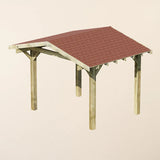 Wooden Apex Gazebo with Katepal Red Shingle Roof & Overhang - Premium Garden Gazebo